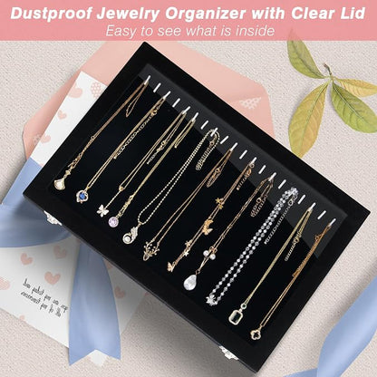 Cirhy Necklace Organizer Box, Anti-Tarnish Jewelry Box & Dustproof Necklace Case - Image 7