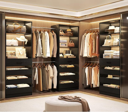 Aheaplus Closet System with 12 Drawers, 8.5-11.5Ft Wood Closet Organizer System - Image 3