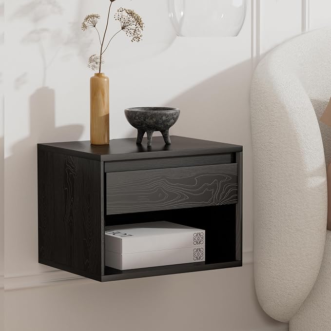 Floating Nightstand, Wall Mounted Bedside Table by EYYTHUNG