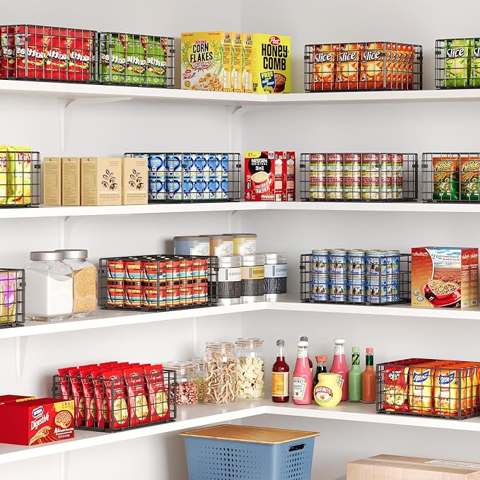 X-cosrack Metal Wire Basket Pantry Baskets Foldable Cabinet Organizers - Image 3