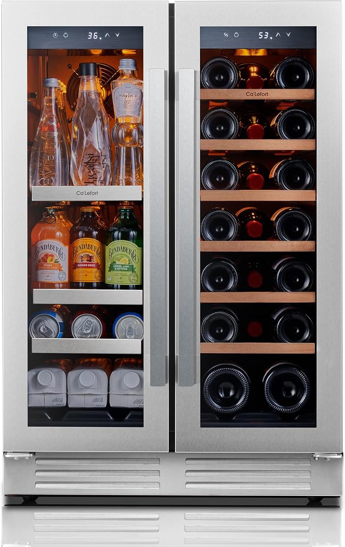 Ca'Lefort 24 Inch Wine and Beverage Refrigerator, 60 Can and 20 Bottle Wine by CaLefort