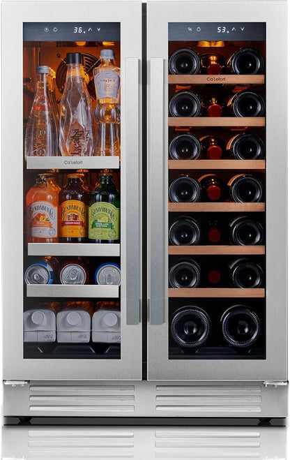 Ca'Lefort 24 Inch Wine and Beverage Refrigerator, 60 Can and 20 Bottle Wine by CaLefort