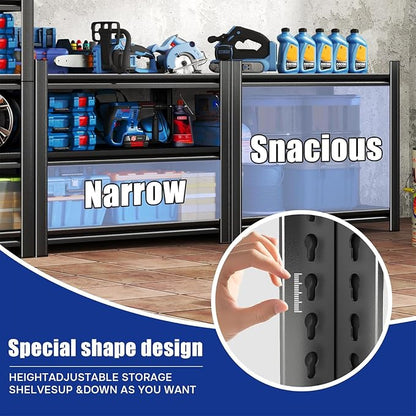16" D Metal Garage Shelving, 4 Tier Adjustable Steel Storage Racks - Image 4
