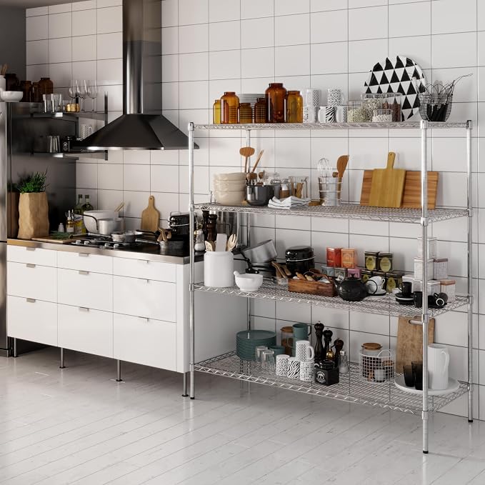 24" Deep x 60" Wide x 64" Height Wire Shelving Kit | 4-Tier | NSF Commercial - Image 2