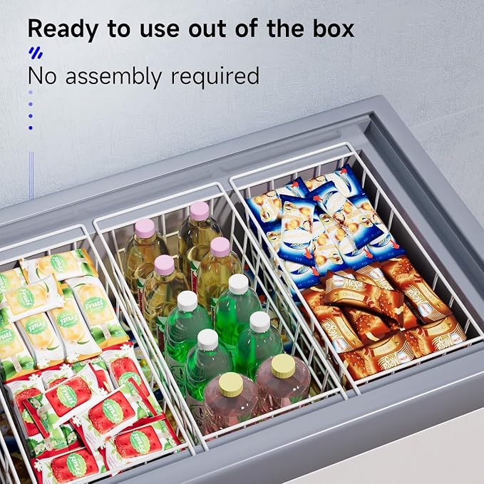 Slideep Chest Freezer Organizer Bins 16.5 Inch, Deep Upright Freezer Baskets - Image 6