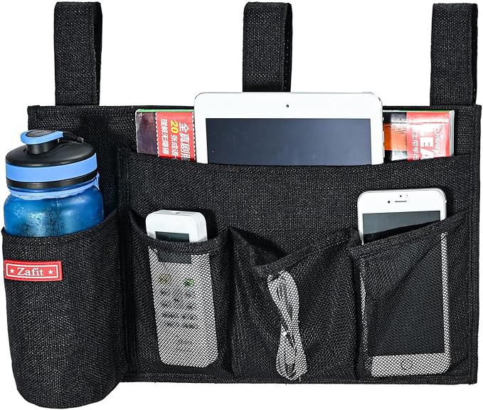Linen Bedside Caddy, Bedside Storage Organizer by ZAFIT