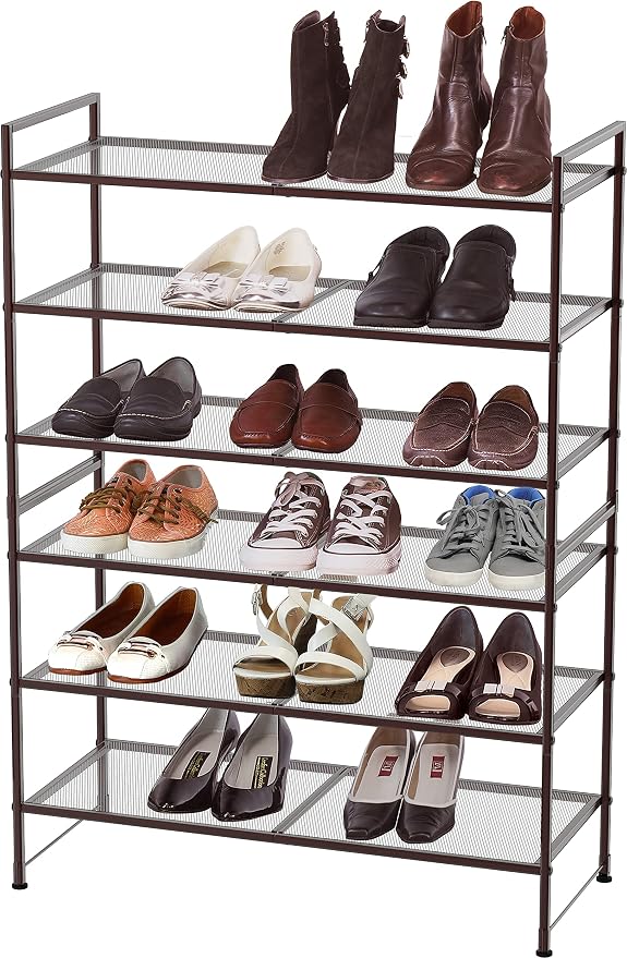 Simple Houseware 3-Tier Stackable Mesh Shoe Rack - Image 3
