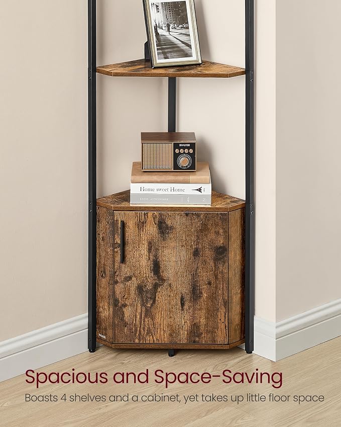VASAGLE Corner Shelf with Storage, 5-Tier Corner Storage Cabinet | Corner shelf - Image 4