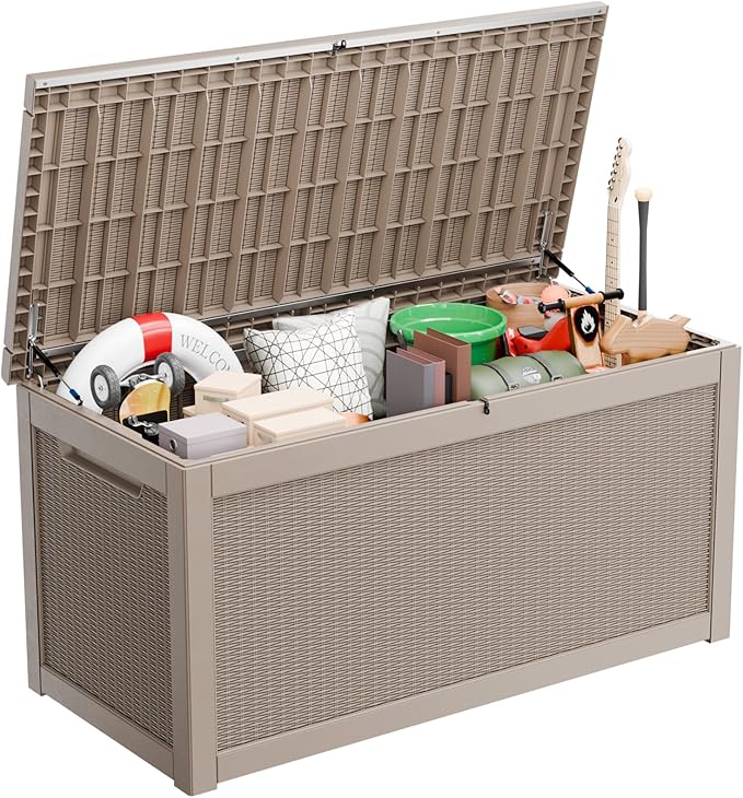 320 Gallon Outdoor Deck Box, Resin Waterproof Storage Box by KFY