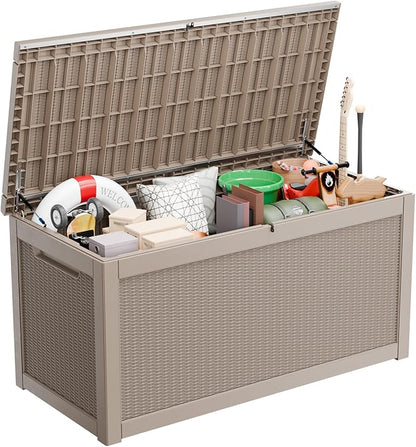 320 Gallon Outdoor Deck Box, Resin Waterproof Storage Box by KFY
