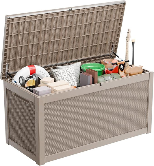320 Gallon Outdoor Deck Box, Resin Waterproof Storage Box by KFY