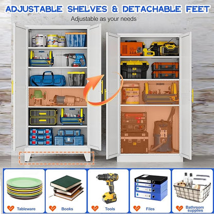 GAIOUS 75.2" Tall Metal Storage Cabinet - Image 5