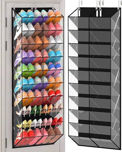 20-30 Pairs Over the Door Shoe Organizer, Transparent PVC Hanging Shoe Rack by UVIAHOMIHOMEORGANIZER
