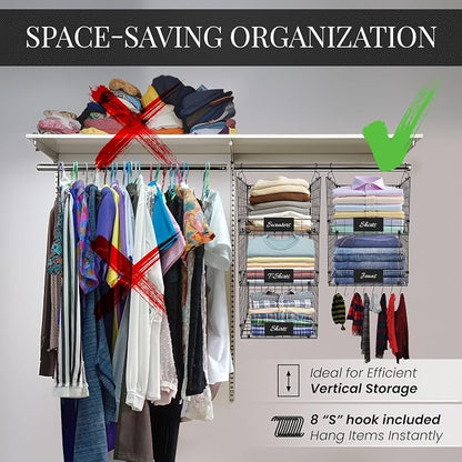 DECOLURE 5-Tier Adjustable Hanging Closet Organizer – Maximize Hanging Storage - Image 3