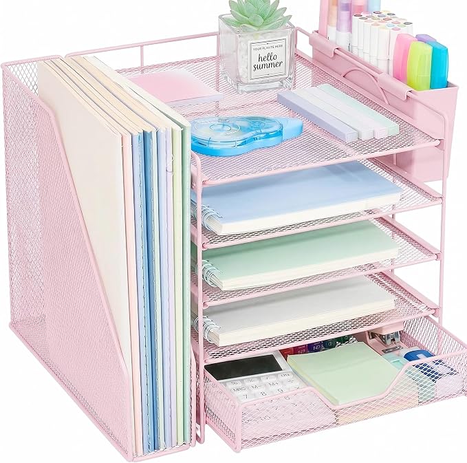 Desk Organizers and Accessories, 5-Tier Paper Letter Tray Organizer by Illuminatinglifewiththewarmthandloveoflight