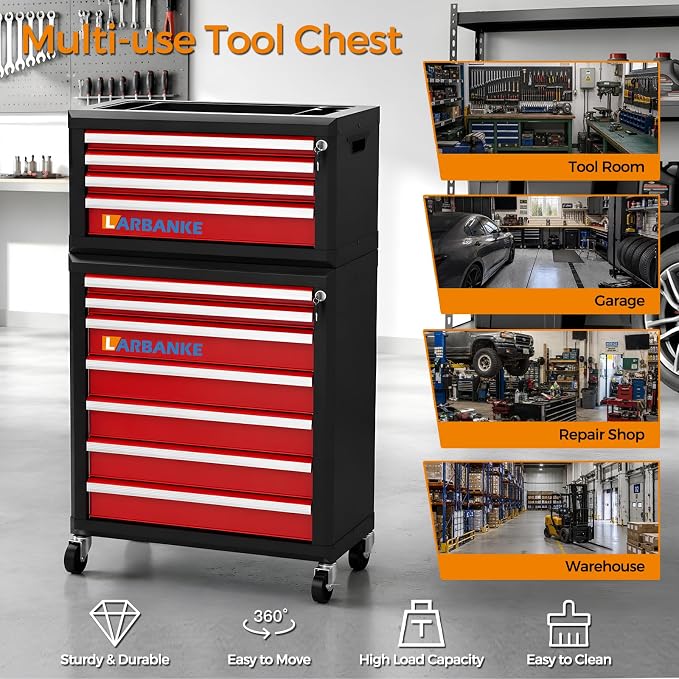 LARBANKE 11-Drawer Rolling Tool Chest, - Image 9