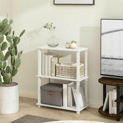Furinno Turn-S-Tube Storage Shelves, 3-Tier Book Shelf, Corner Shelf, Toolless by Furinno-FitsYourSpaceFitsYourBudget