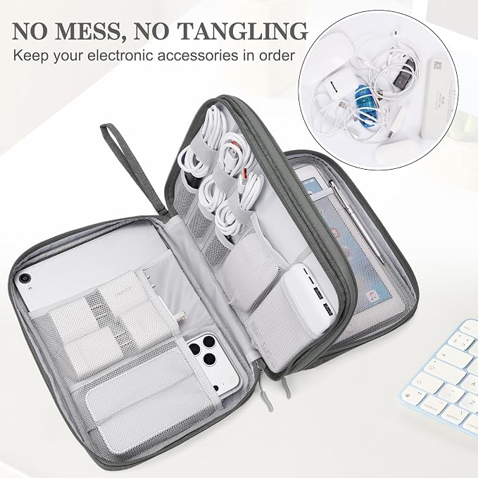 FYY Electronic Organizer, Extra Large Travel Cable Organizer Bag Pouch Portable - Image 5