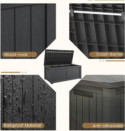 Deck Box, 120 Gallon Outdoor Storage Box Lockable Patio Waterproof - Image 6