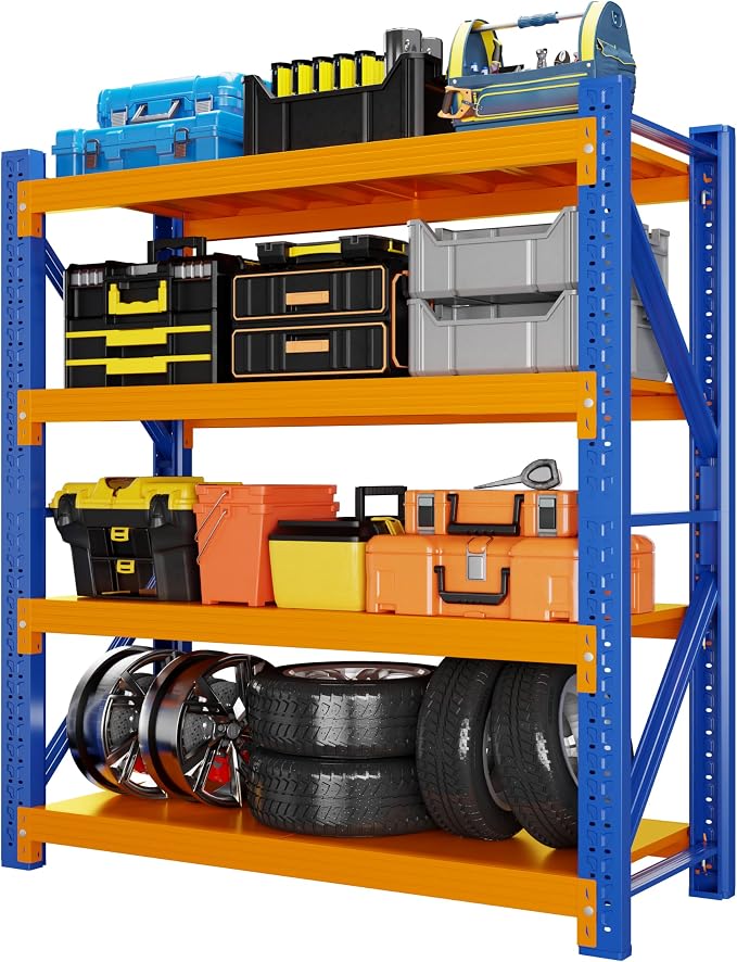 5000LBS Heavy Duty Garage Shelving 59" W Garage Storage Shelves 4-Tier Metal by Unknown