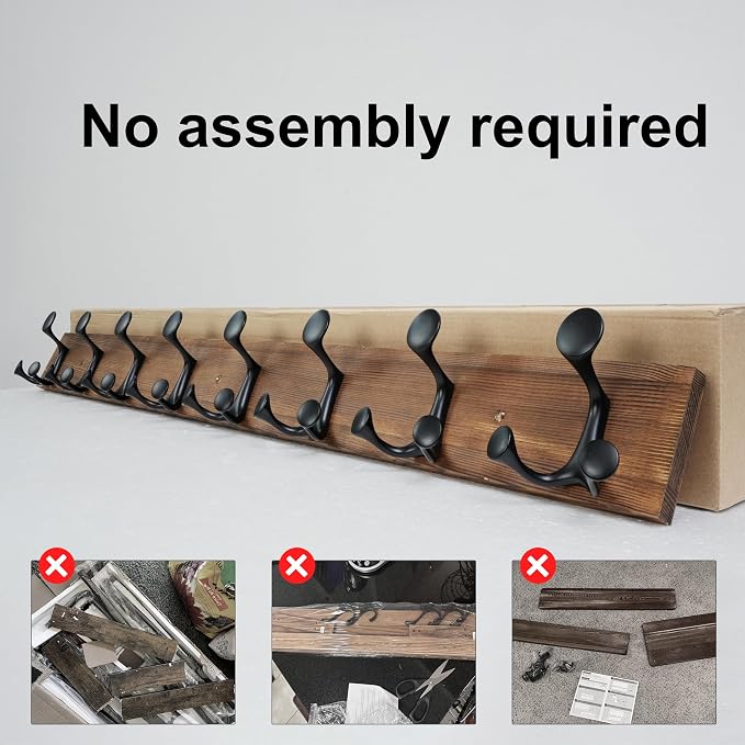 SKOLOO 43-Inch Wood Coat Rack Wall Mount - Image 6