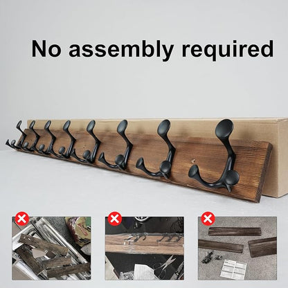 SKOLOO 43-Inch Wood Coat Rack Wall Mount - Image 6