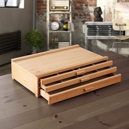 7 Elements 3 Drawer Wooden Artist Storage Supply Box - Image 2