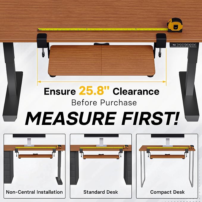 BONTEC KMT01 Under Desk Keyboard Tray, Pull-Out Keyboard & Mouse Platform - Image 2