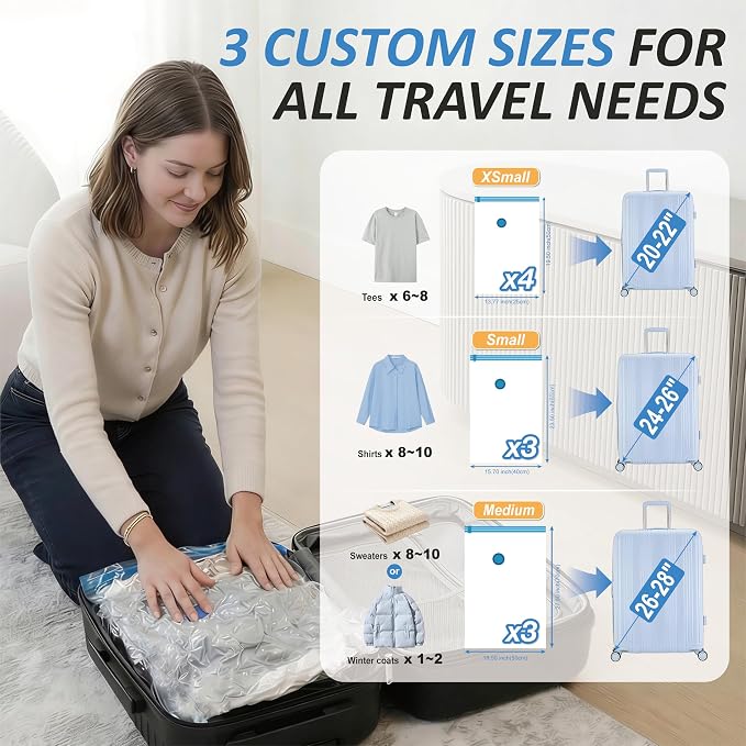 Cozy Essential Travel Vacuum Storage Bags - Image 4