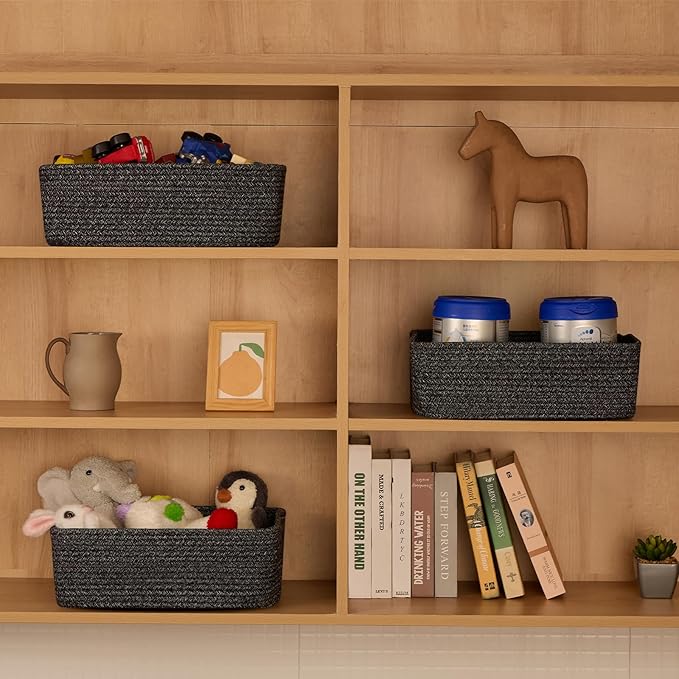 Large Shallow Organizing Baskets 15x11x5.1 Inches - Image 3