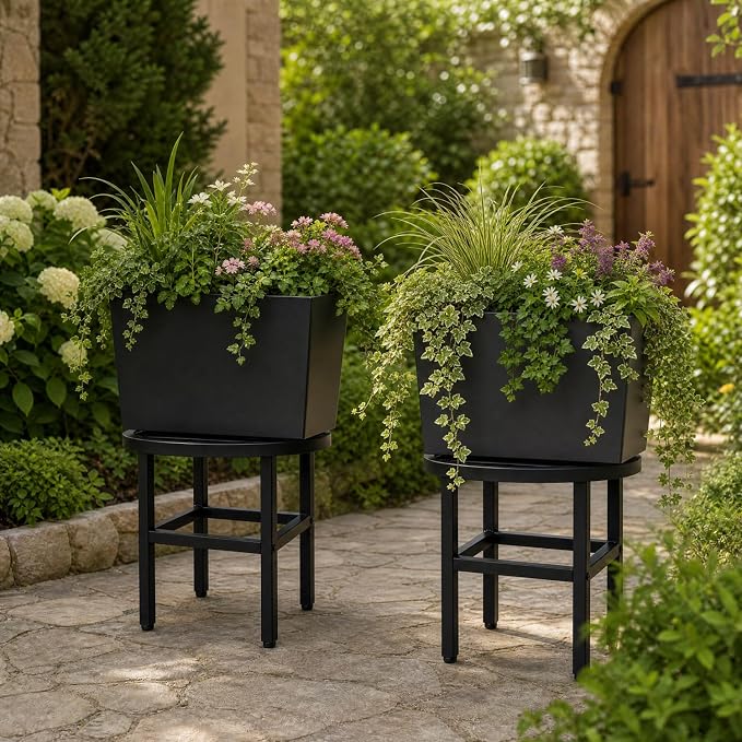 Plant Stand Indoor Outdoor, 13 Inch Tall Metal Plant Stands Riser, Heavy Duty - Image 3