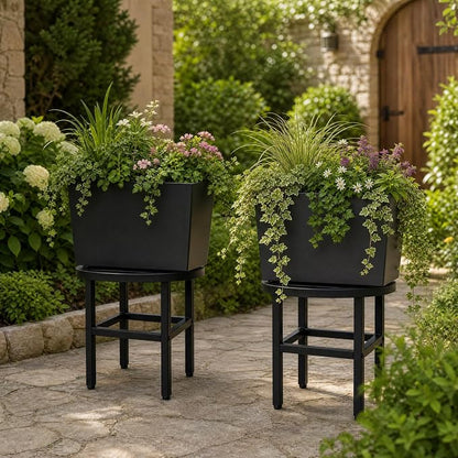 Plant Stand Indoor Outdoor, 13 Inch Tall Metal Plant Stands Riser, Heavy Duty - Image 3