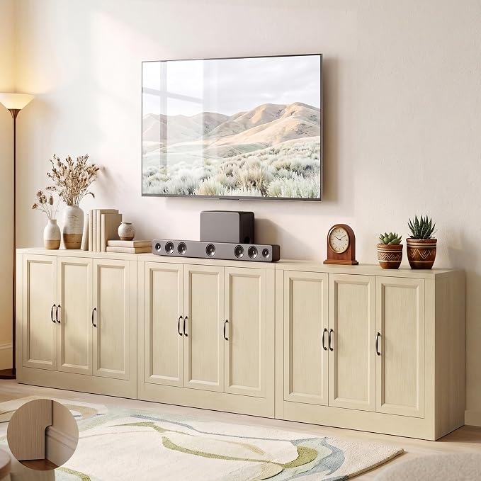 118" W Modern Buffet Cabinet, Modular Sideboard Cabinet - Image 4