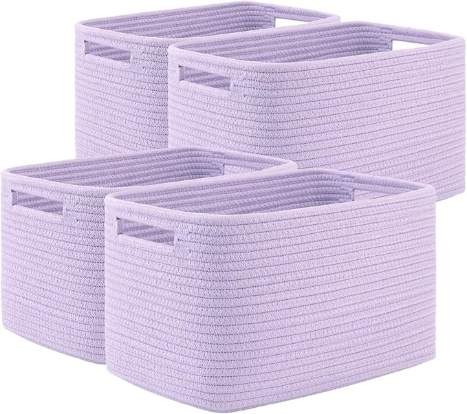 OIAHOMY 4 Pack Storage Baskets for Organizing, Cube Storage Bins for Shelves by MasterofSpaceOptimization