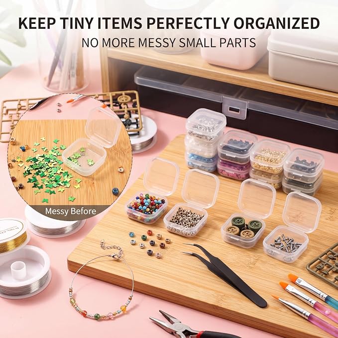 Jetec 30 Pieces Mini Plastic Clear Beads Storage Containers Box - Image 5