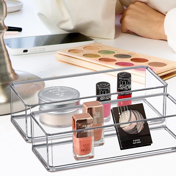 Amazing Abby - Glamour - 2-Pack Acrylic 1-Compartment Makeup Organizer - Image 2