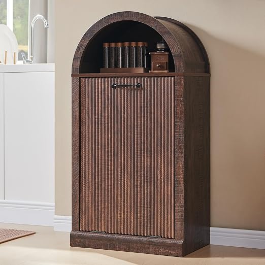 Arch Tilt-Out Trash Can Cabinet, Fluted Kitchen Trash Can 10 Gallon - Image 3