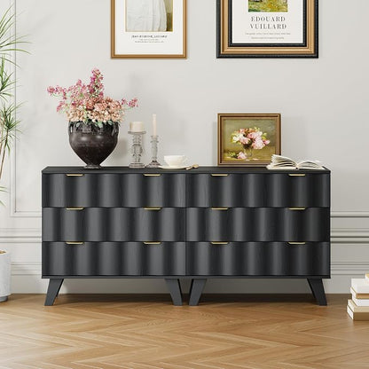 3 Drawer Dresser, Fluted Chest of Drawers - Image 8