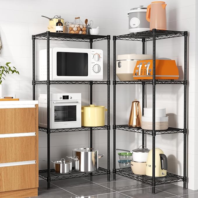 4 Tier Adjustable Storage Shelves, Heavy Duty Metal Utility Shelf 600LBS - Image 7