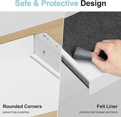 Under Desk Drawer, 20.1 inch Carbon Steel Slide-Out Under Table Storage - Image 5