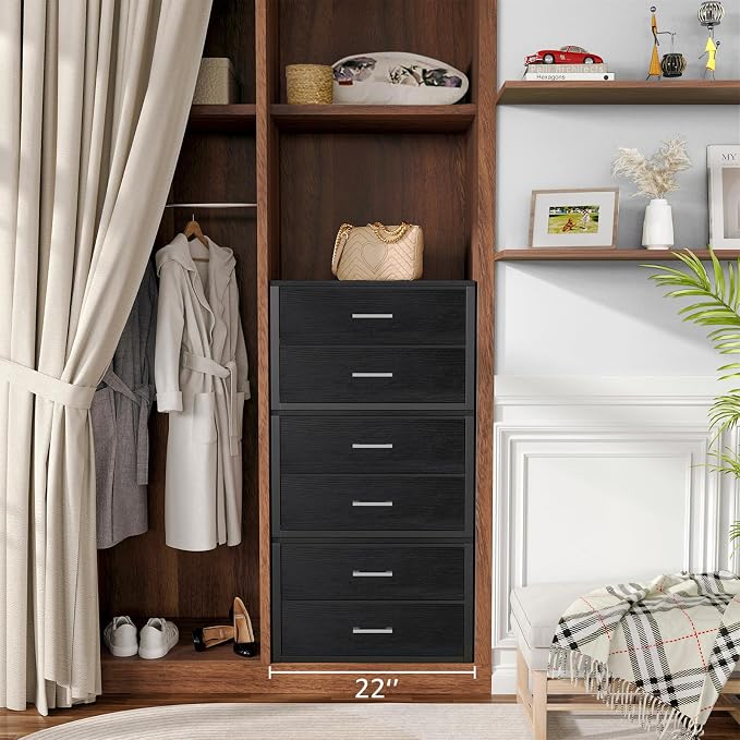 BOLUO Stackable Storage Drawers Closet Organizers and Storage Fabric 2 Drawer - Image 7