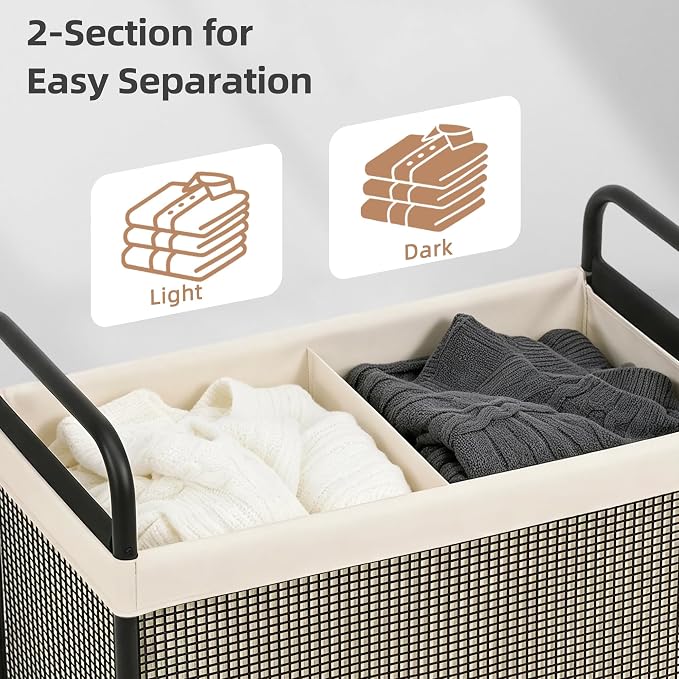 STORAGE MANIAC Rolling Laundry Hamper - Image 6