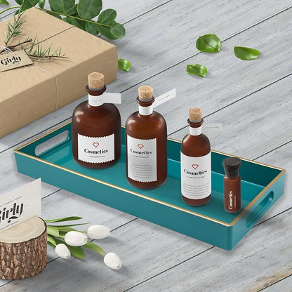 Green Bathroom Vanity Tray for Countertop, Small Plastic Toilet Tank Versatile - Image 5