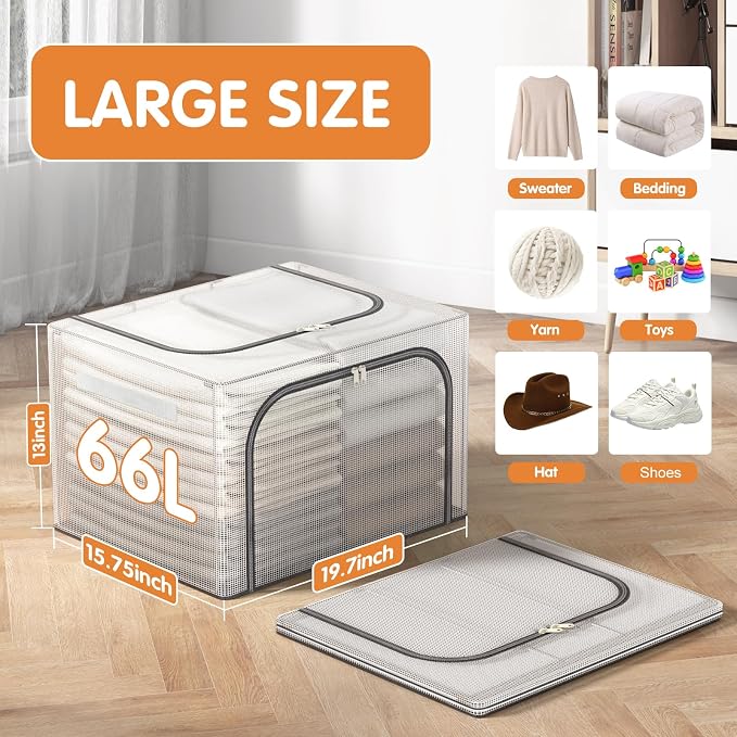 Bubimon Large Size 66L 3 Pack Clothes Storage Bin - Image 3