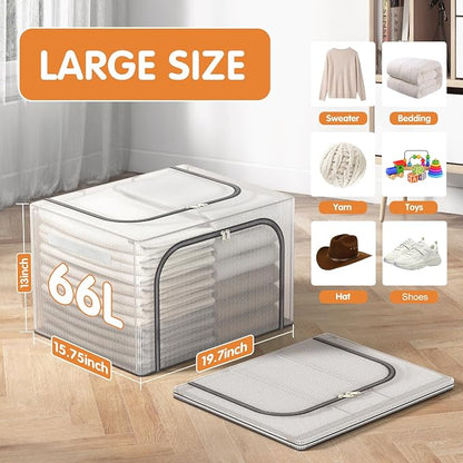Bubimon Large Size 66L 3 Pack Clothes Storage Bin - Image 3