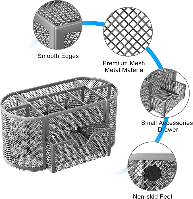 EasyPAG Mesh Pen Holder Desk Organizer - Image 4