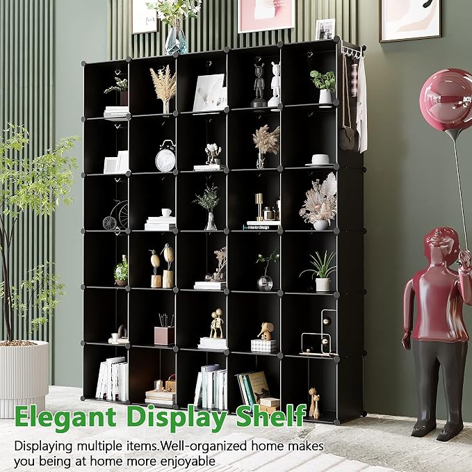 C&AHOME Cube Storage Organizer, 30-Cube Shelves Units, Closet Cabinet, DIY - Image 2