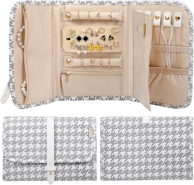 Voova Travel Jewelry Holder Organizer Case, Large Jewelry Storage Bag by Voova