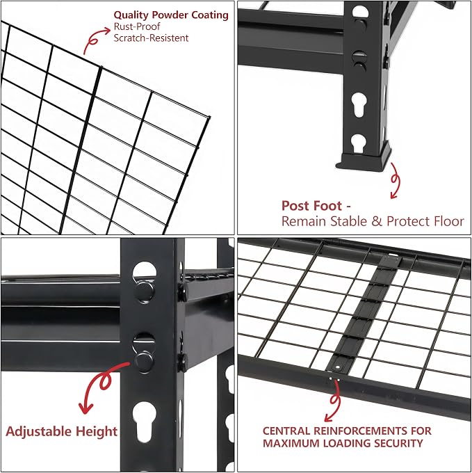 GDFStudio 5-Tier Storage Shelves Set of 2, Adjustable Garage Storage Racks - Image 7