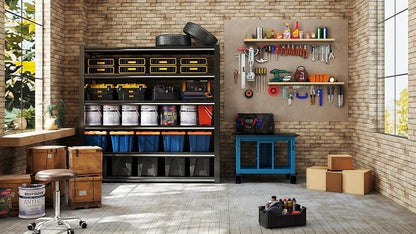 84" H Garage Shelving Heavy Duty Storage Shelves 5000 LBS Adjustable Metal - Image 9